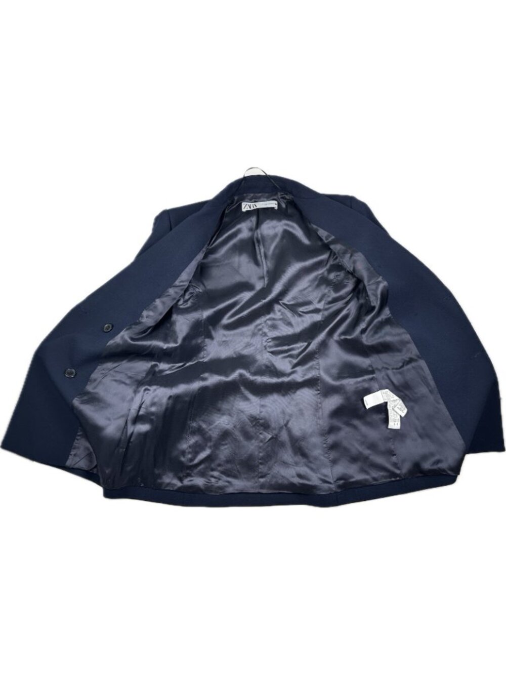 Zara Women’s Navy Blue Tailored Double Breasted Blazer Jacket Size XS - Picture 5 of 11